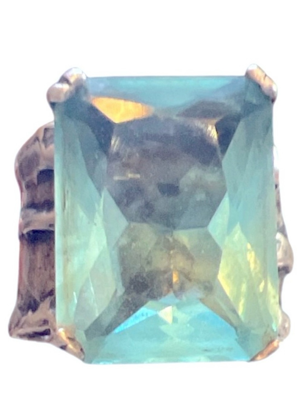 Silpada Retired 925 Aqua Artisan Square Gemstone Size 7